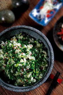 Rice with preserved pork and vegetables